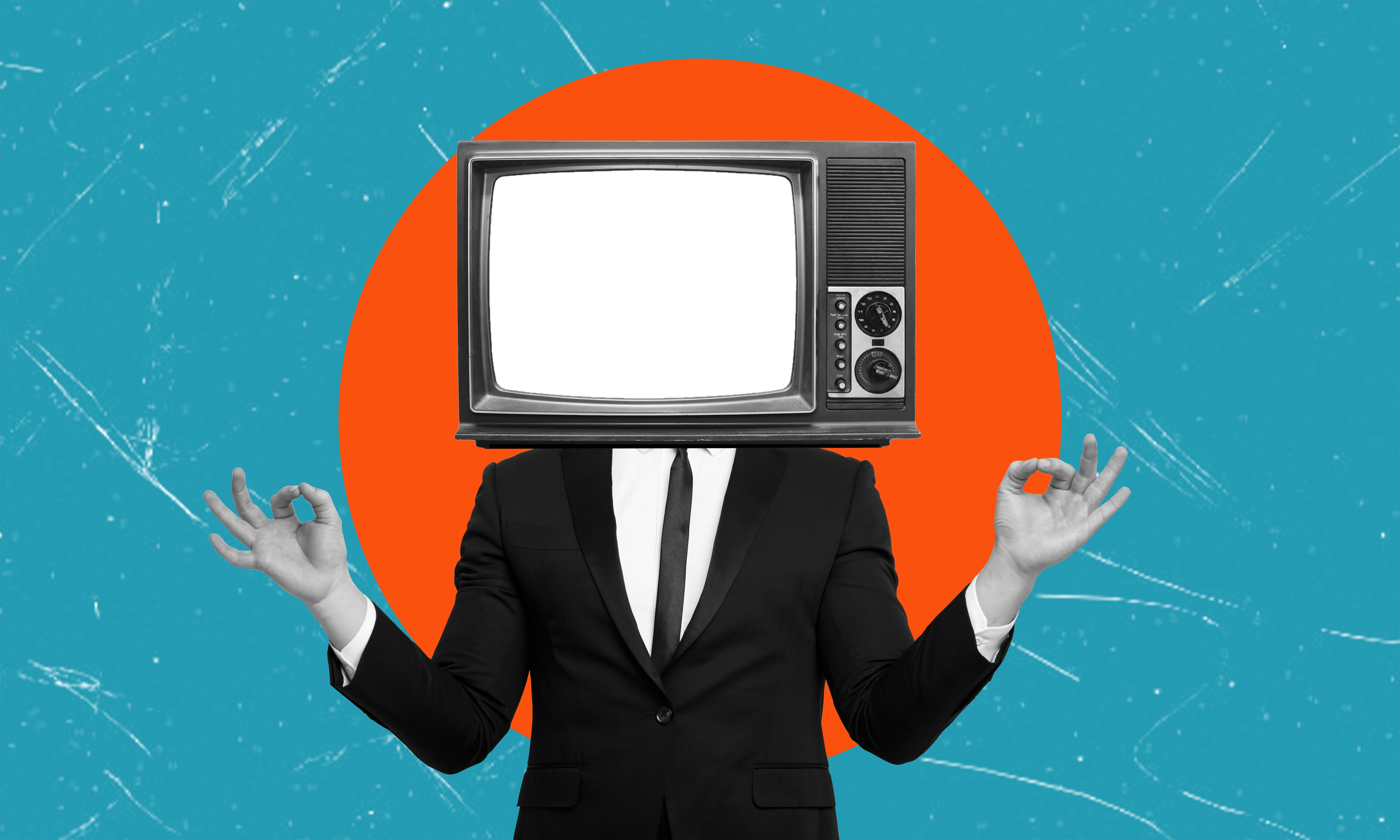 Art,Collage,,Modern,Art,Collage,Of,A,Man,With,A