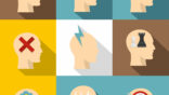 Man,Head,With,Thoughts,Icon,Set.,Flat,Style,Set,Of